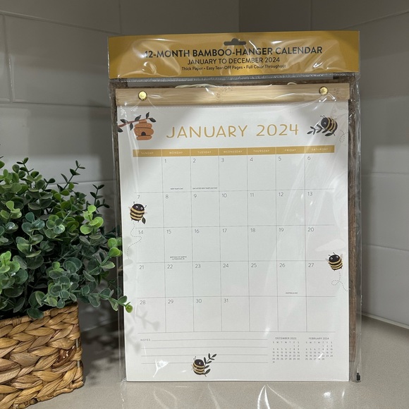 Office 224 Buzzy Bees 12month Bamboo Hanger Calendar Poshmark
